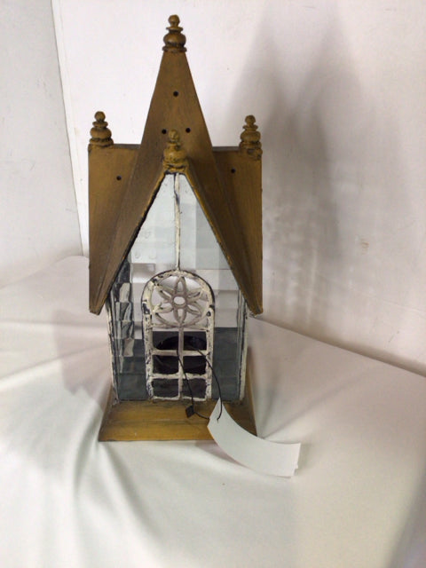 Lantern Gold Metal Candle Holder Church Holiday Item