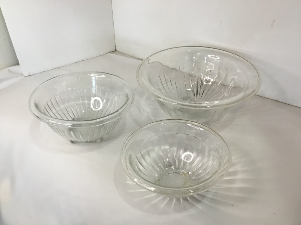 Anchor Hocking Nesting Clear Glass Bowl Set
