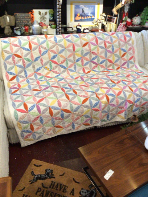 Vintage Multi-Color Cotton Quilt