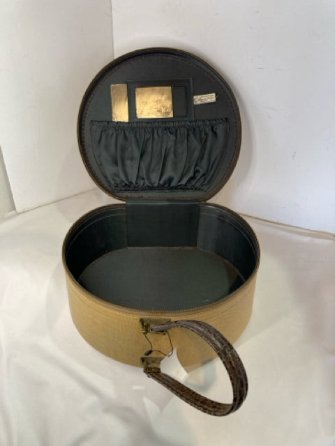 Vintage Yellow Round Suitcase