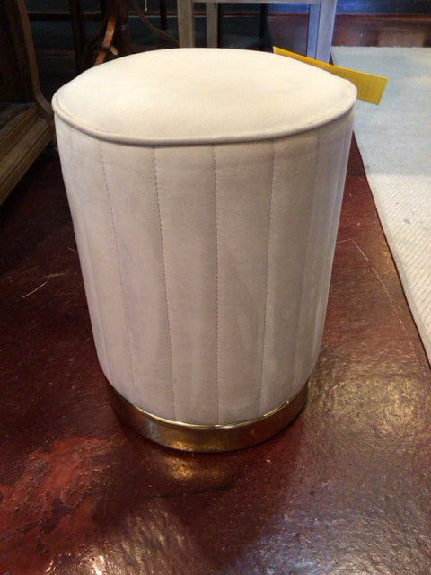 Suede Cream Ottoman