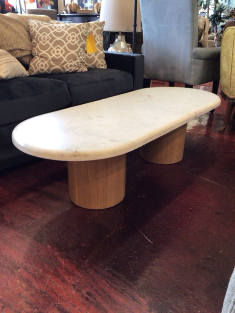 9P3EFMC9 Lulu & Georgia Modern Marble Coffee Cream Table