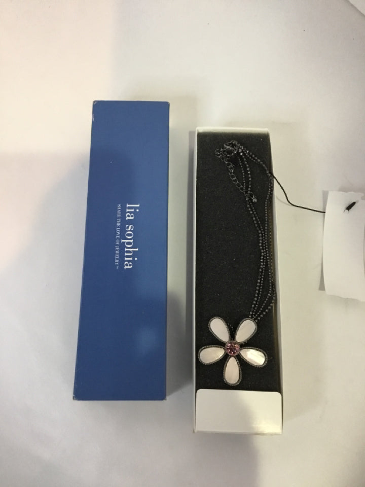 Lia Sophia Metal Pink Mother of Pearl Necklace