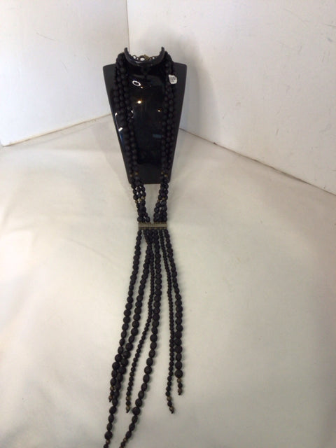 Black Beaded Necklace