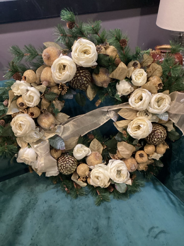 Frontgate Wreath Cream Pine Holiday Item