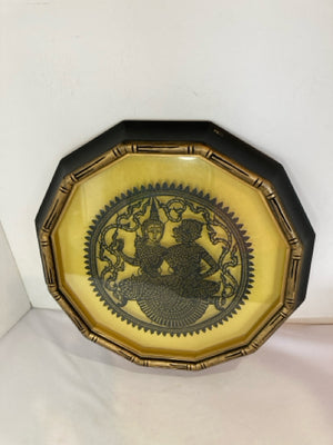 Thailand Black/Gold Resin Figure Framed Art