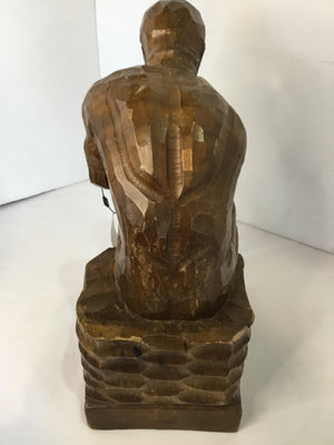 Traditional Brown Wood Statue