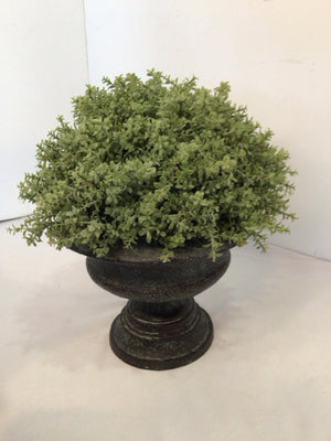 Green/Black Plastic Faux Plants Topiary