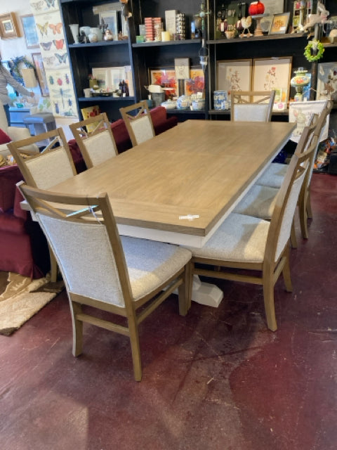 Wood Brown/Cream Table & Chairs
