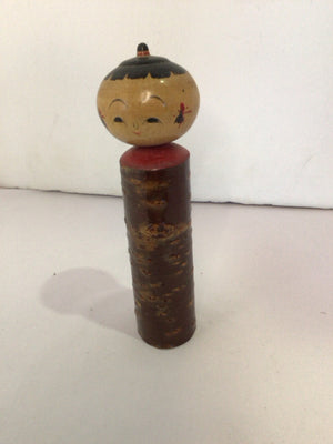 Oriental Red/Tan Wood Doll