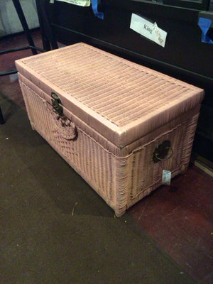 Vintage Wicker Pink Trunk