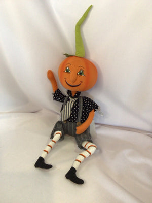 Halloween Orange/Gray Polyester Pumpkin Doll Holiday Item