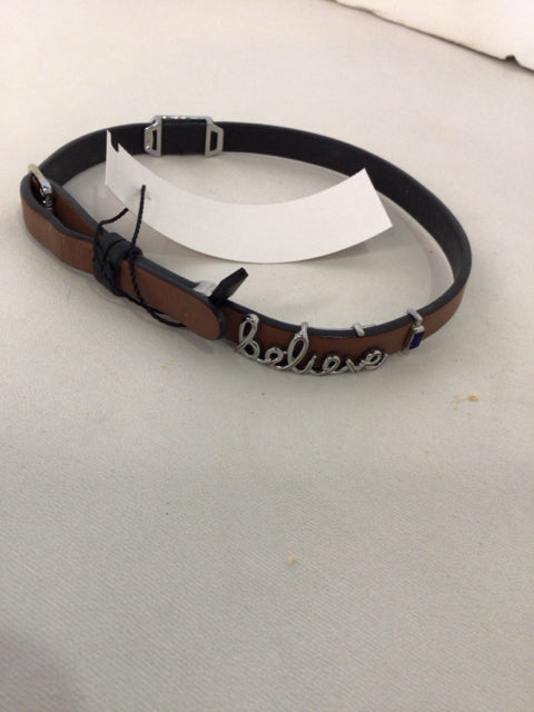 Leather Brown/Silver Choker Necklace