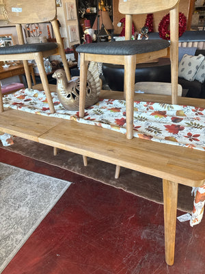 BE4EC2LJ Castlery Acacia Wood Extendable NEW Brown Table