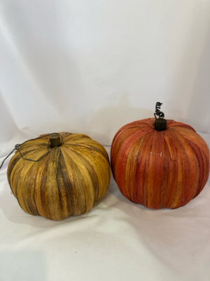 Yellow/Orange Cornhusks Foam Pumpkin Pair Holiday Item