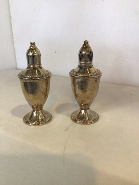 Pair Silver Plate Salt & Pepper