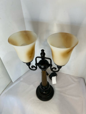 Black/Brown Metal Double Frosted Lamp