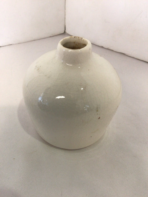 White Ceramic Crackle Bottle