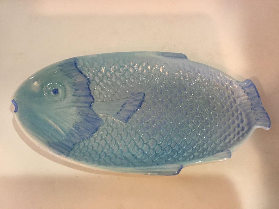Italian Blue Ceramic Fish Dish