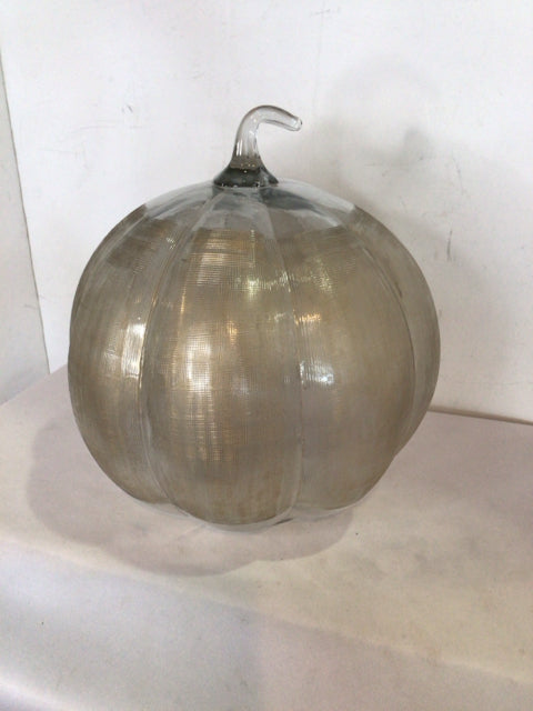 Fall Clear Glass Pumpkin Sculpture