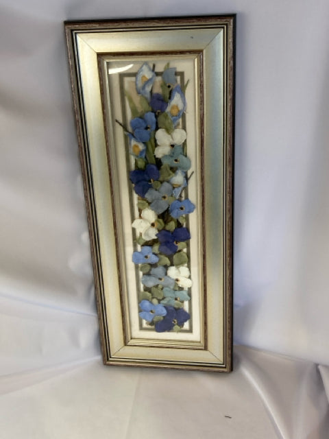 Original Blue/Green Flowers Framed Art