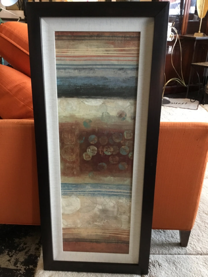 Abstract Multi-Color Canvas Circles Framed Art