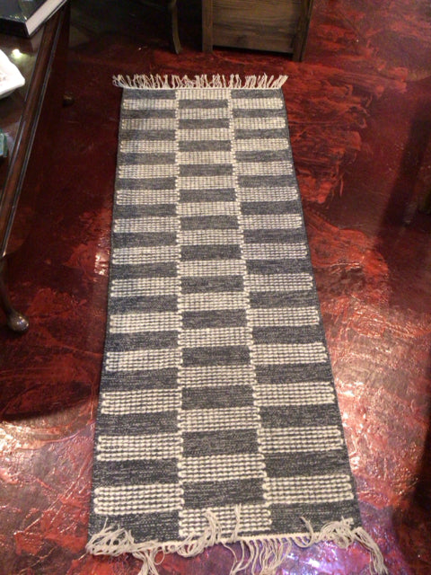 Urban86 Runner Wool & Cotton Gray/White Rug