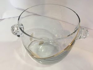 Clear/Gold Glass Leaves Ice Bucket