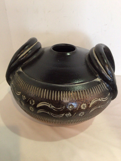 PIER 1 Black/Brown Pottery Vase