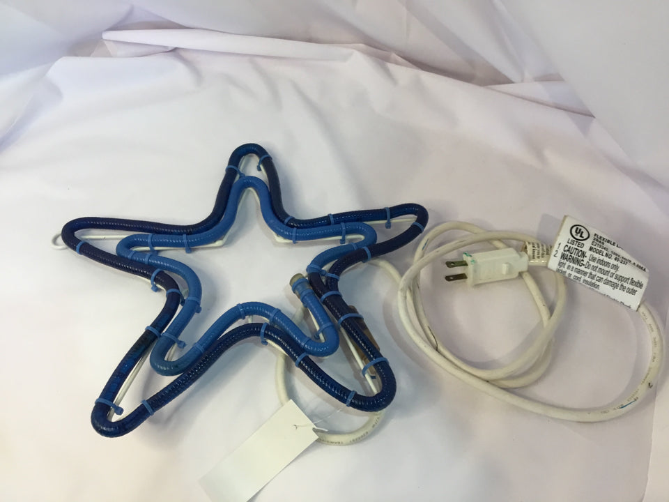 Wall Decoration Rubber Star Blue Light Fixture