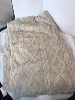 Cream Cotton Plush Throw