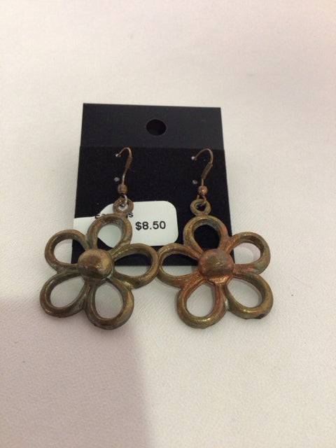 Brass Flower Earrings