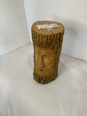 Light Wood Face Tree Statue