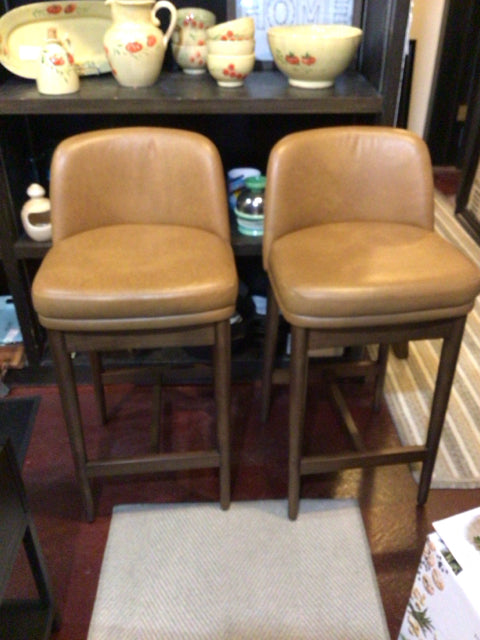Burrow Pair Leather Brown Barstool/Bar Stool BLPV5SFT