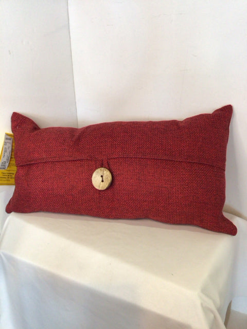 Red Down Button Pillow