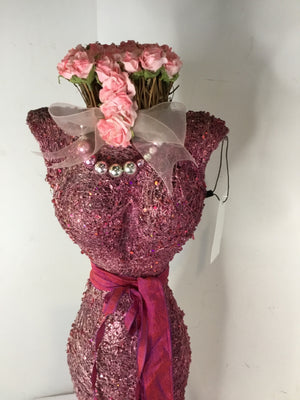 Pink Papermache Glitter Mannequin