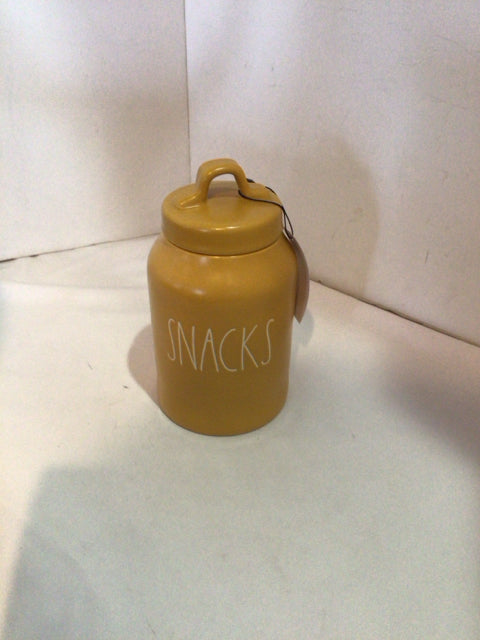 Rae Dunn Yellow Ceramic Snack Canister