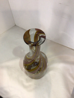 Yellow/Purple Glass Swirl Vase