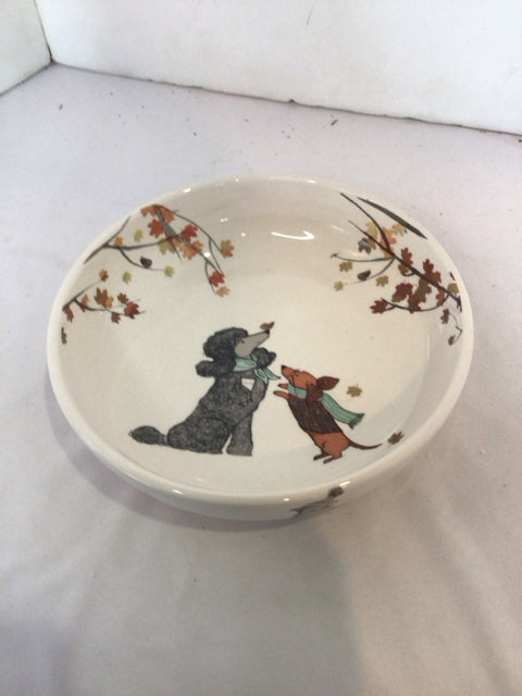 PIER 1 Autumn White Dog Bowl
