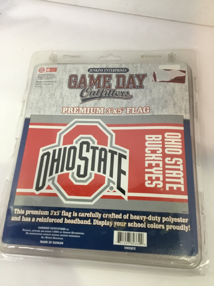 Red/Gray Polyester Ohio State Buckeye Flag