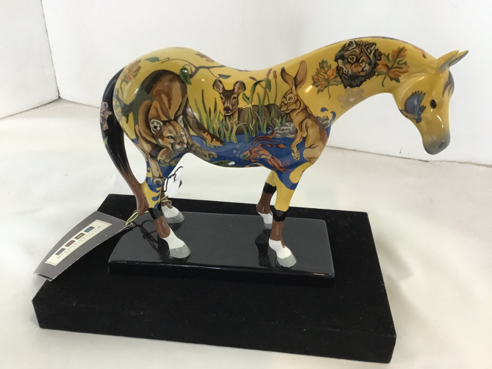 Multi-Color Horse w/Box Figurine