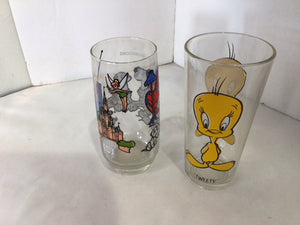 Set of 2 Glass Looney Tunes Glasses