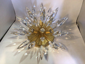 Luxe Decor Glam Crystal Sunburst NEW Gold Light Fixture