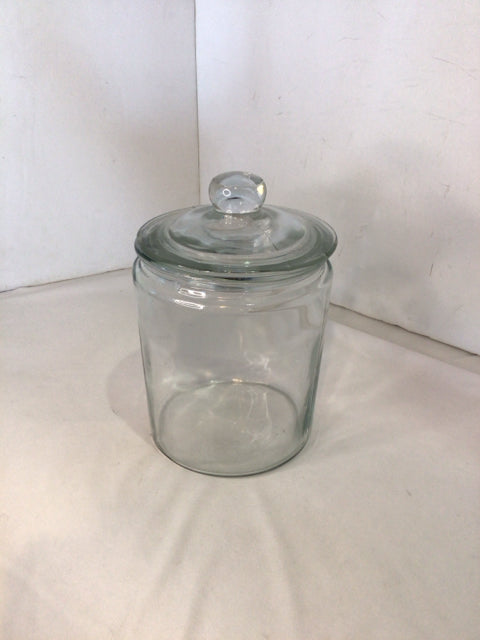 Jar Clear Glass Lidded Canister