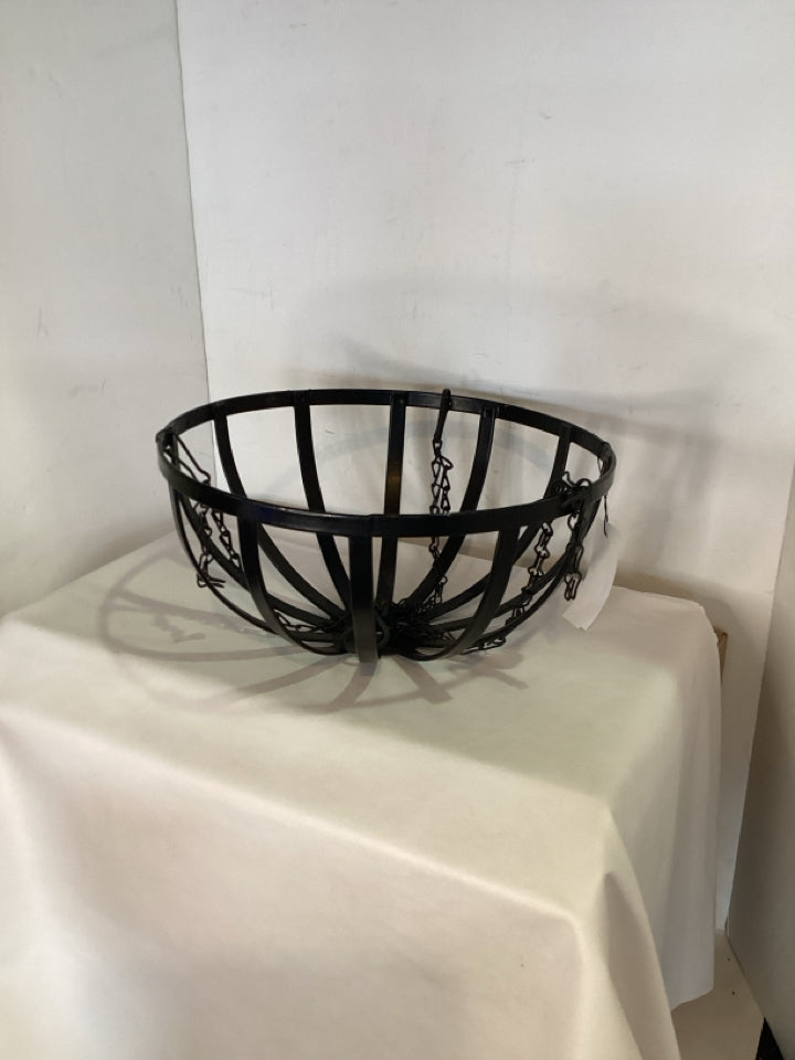 Outdoor/Outside Black Metal Hanging Basket