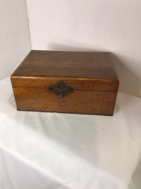 Wood Rectangle Lidded Brown Box