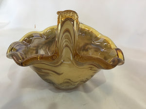 Murano Gold Glass Wave Basket