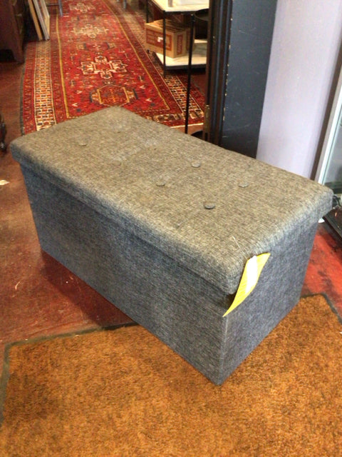 Storage Tufted Gray Bench