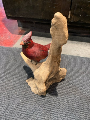 Brown/Red Driftwood Cardinal Figurine