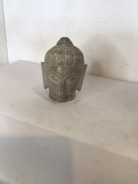 Carved Gray Soapstone Buddha Sculpture